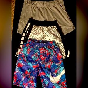 2 pr. Nike Dri-Fit Shorts and 1 Nike multi-colored Swim Suit Boys sz. Small